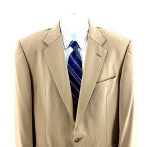 Hickey Freeman Wool Tan 2 Button Blazer‎ 40L Or Slim 42L